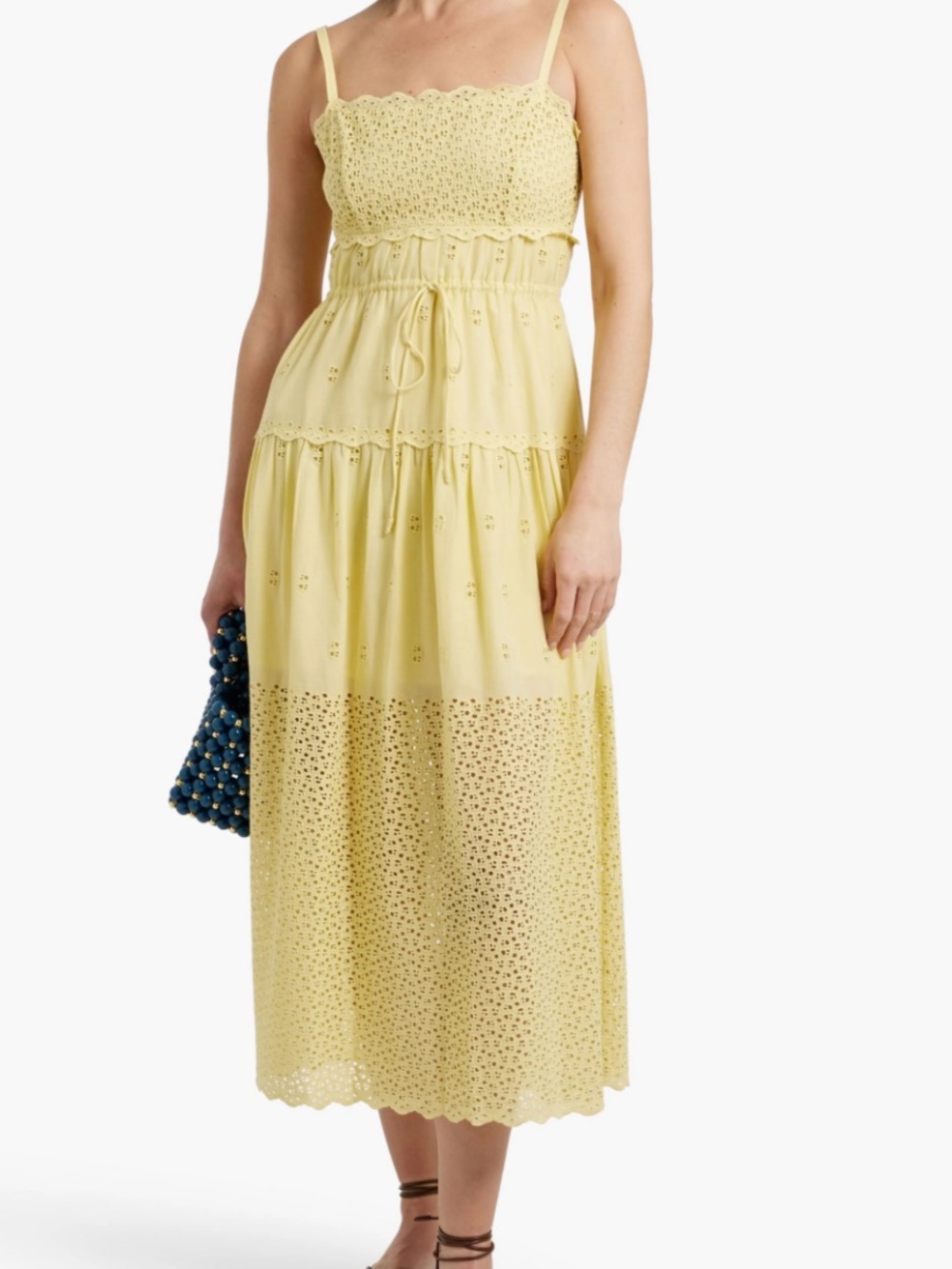 Ulla Johnson Yellow Eyelet Maxi Dress